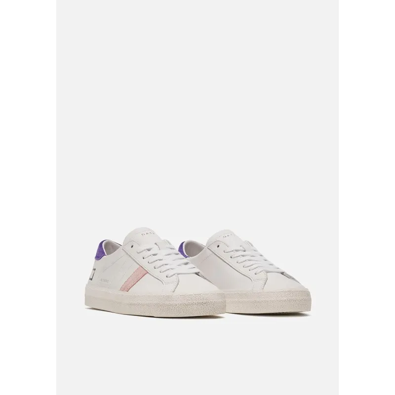 Scarpe D.A.T.E.  - HILL LOW VINTAGE CALF WHITE-PURPLE - DONNA - D.A.T.E. - Tempus Doni