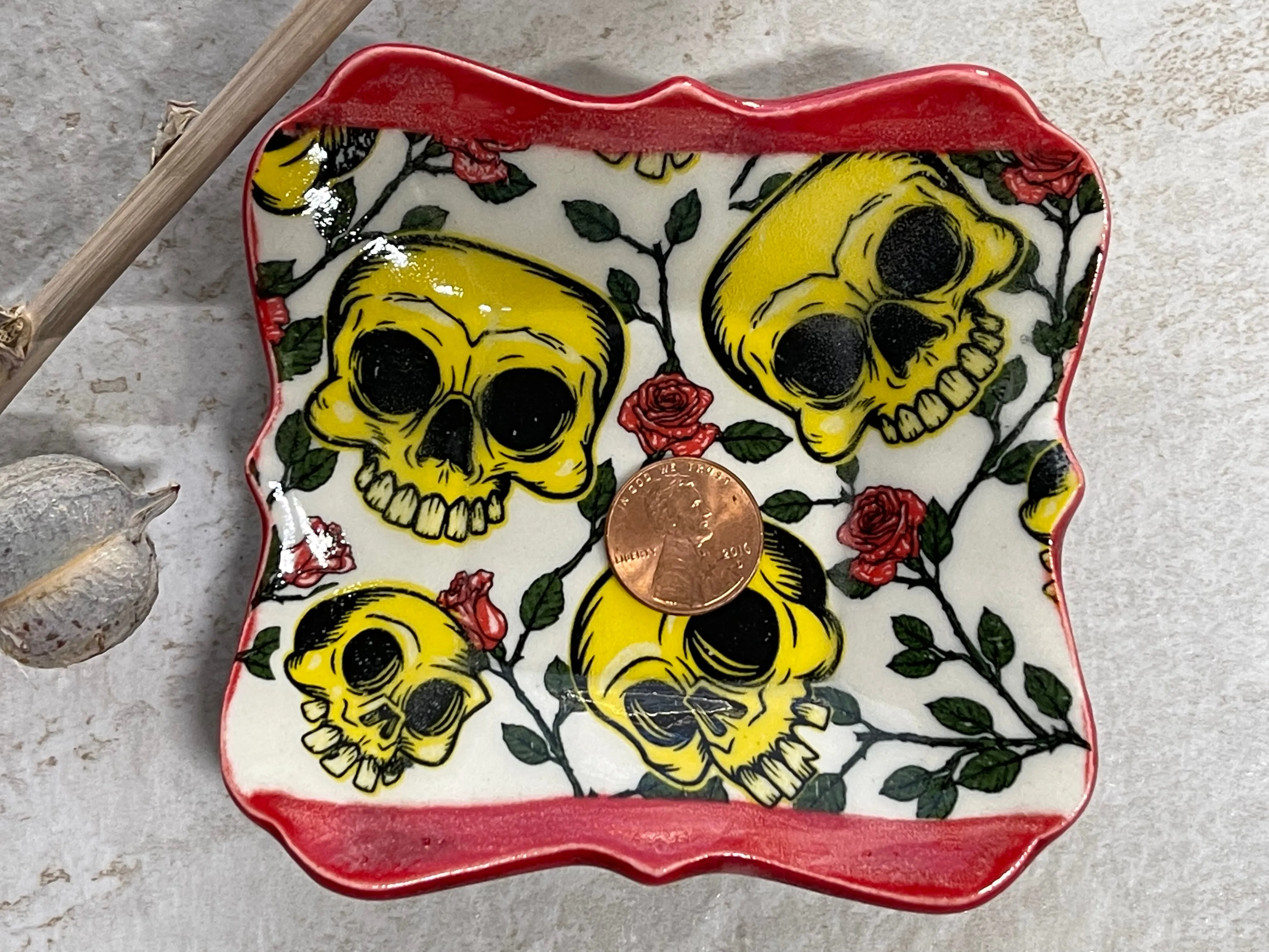 Skull Ring Dish, Jewelry Dish, Catch All Tray, Trinket Bowl, Jewelry Tray, Trinket Tray, Decorative Dish