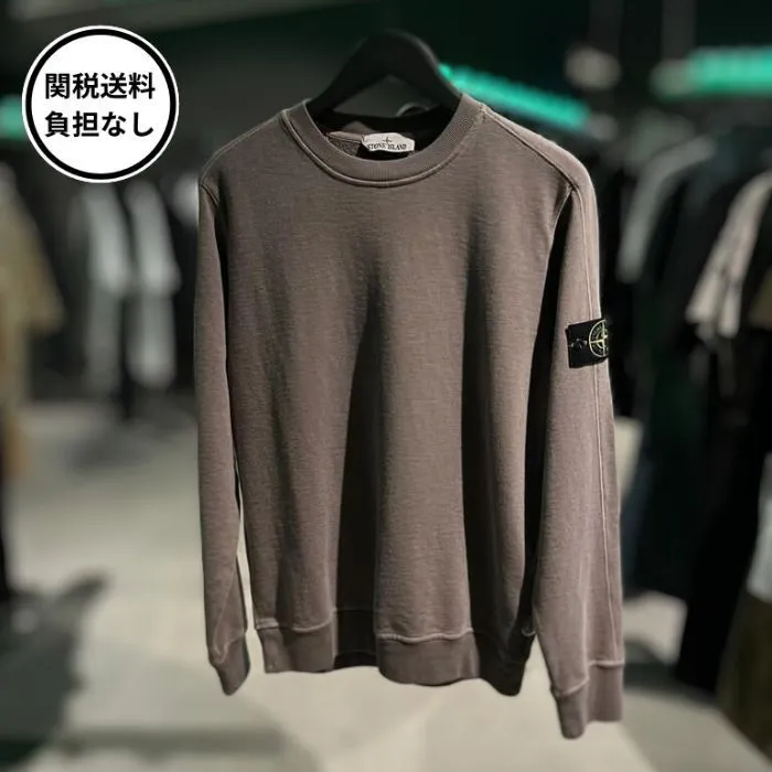 STONE ISLAND  |Crew Neck Pullovers Street Style Long Sleeves Plain Cotton