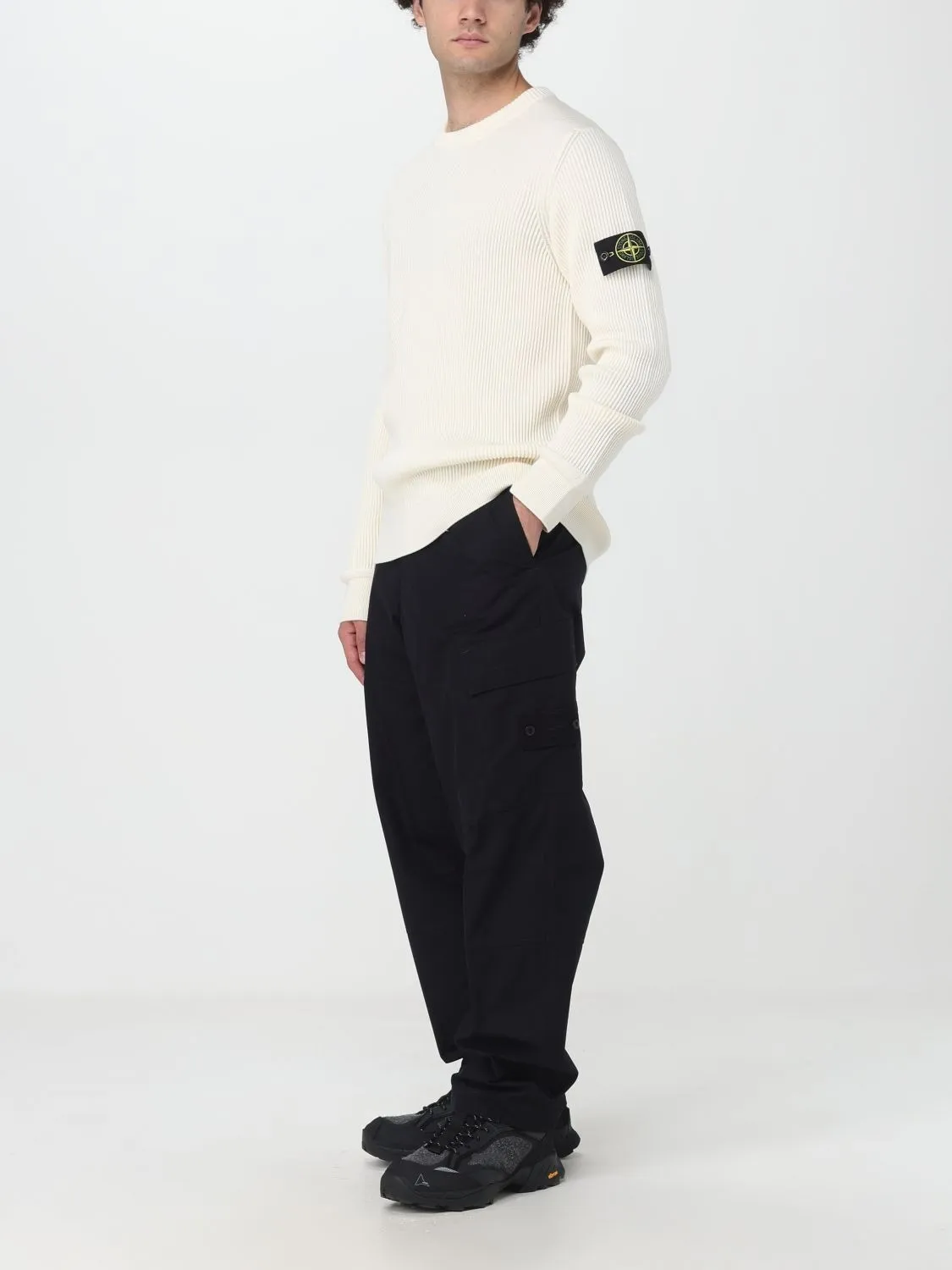 STONE ISLAND  |Crew Neck Pullovers Wool Street Style Long Sleeves Plain