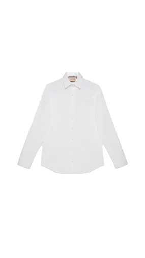 Stretch Cotton Poplin Shirt - White