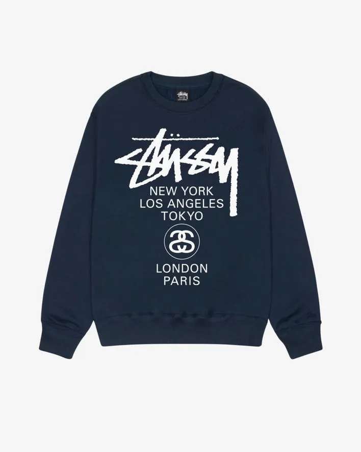 STUSSY  |Street Style Long Sleeves Logo Skater Style Sweatshirts