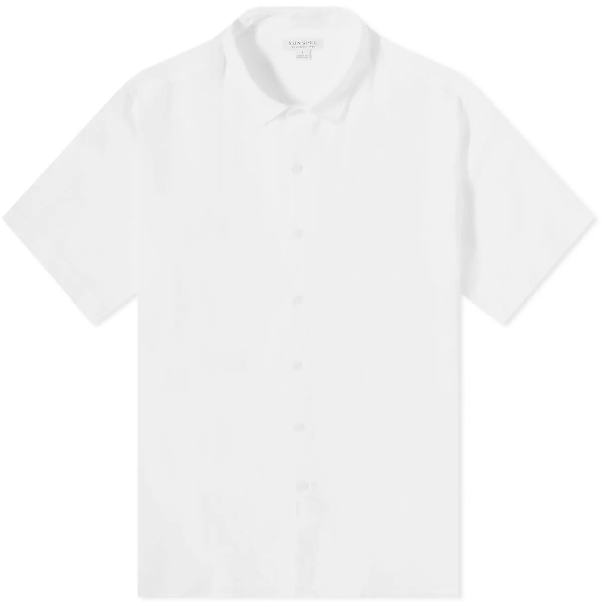 Sunspel Linen Short Sleeve ShirtWhite