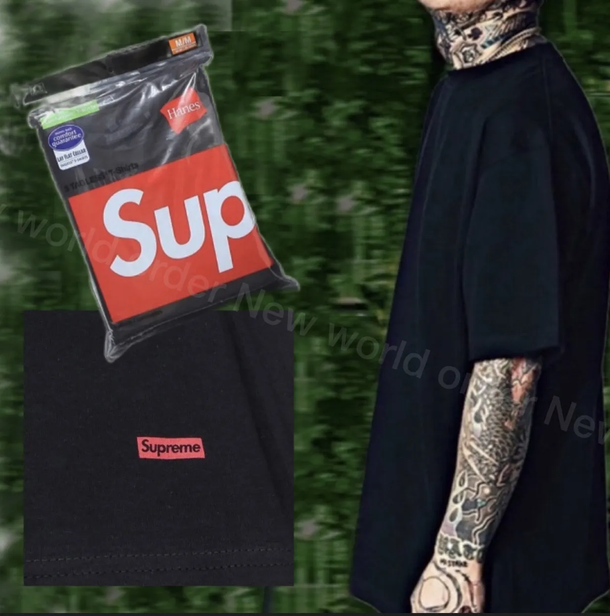 Supreme  |Crew Neck Unisex Street Style Collaboration Plain Cotton