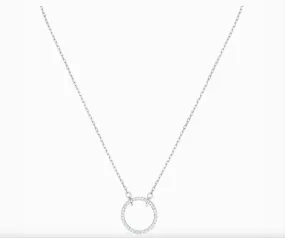 Swarovski Jewelry ONLY Circle NECKLACE, White, Rhodium - 5465802