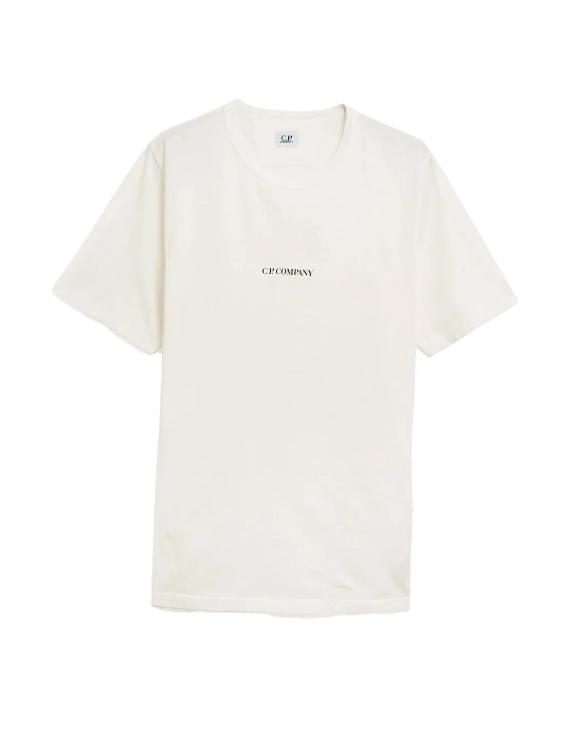 T-shirt C.P. Company uomo 16CMTS085A resist dyed logo gauze white