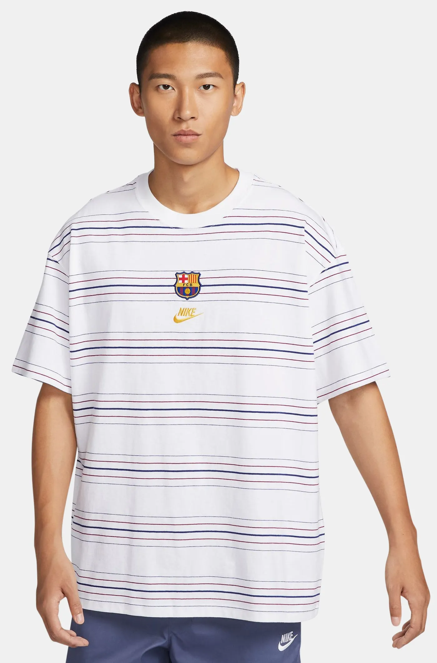 T-Shirt white striped Bara Nike