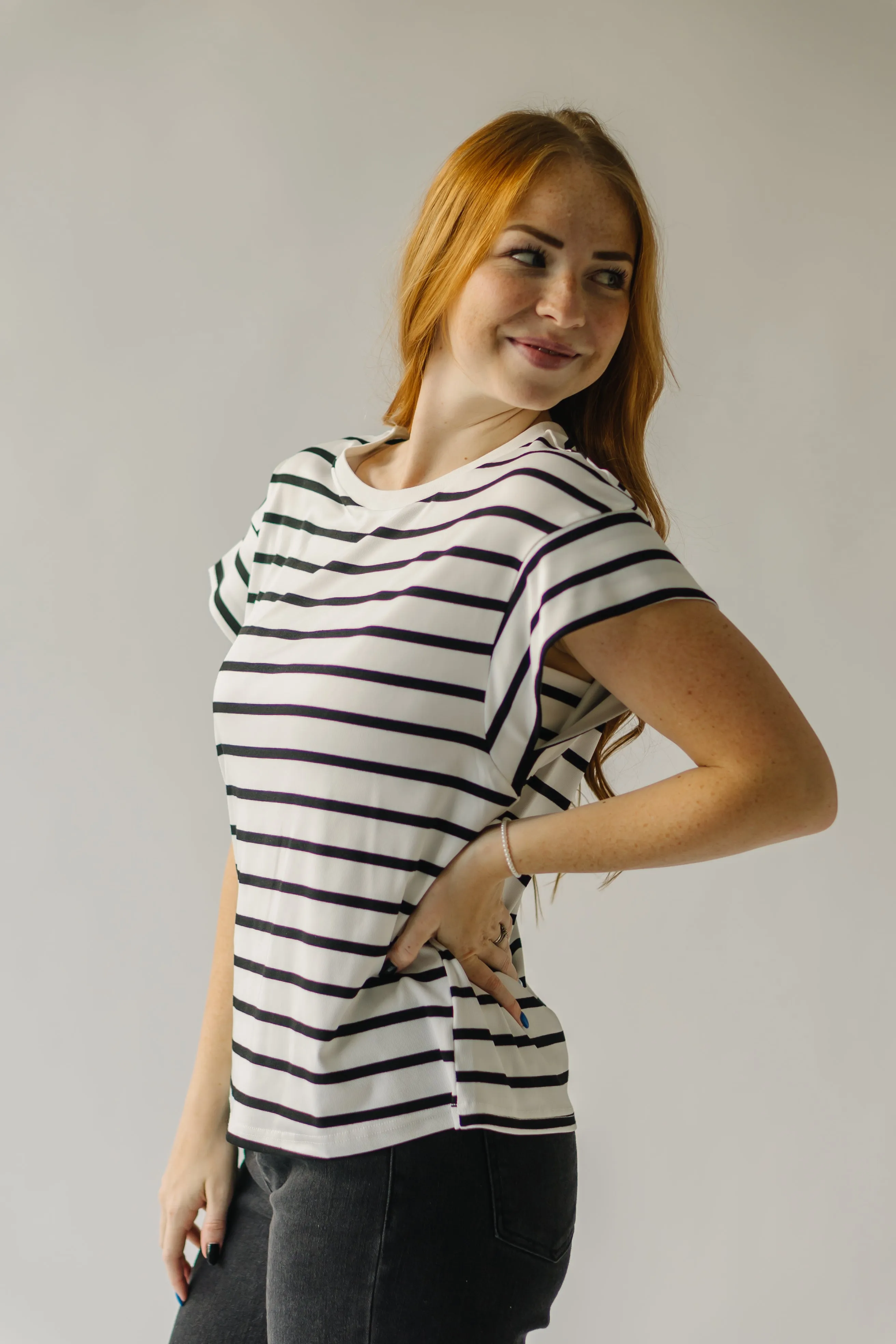 The Fetters Striped Tee in White + Black