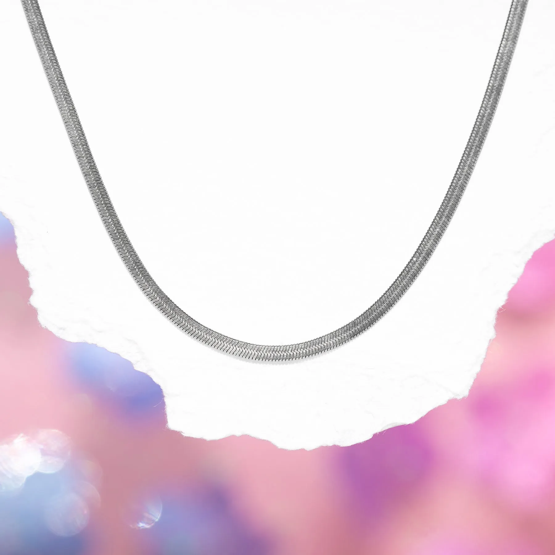 Thin Herringbone Necklace