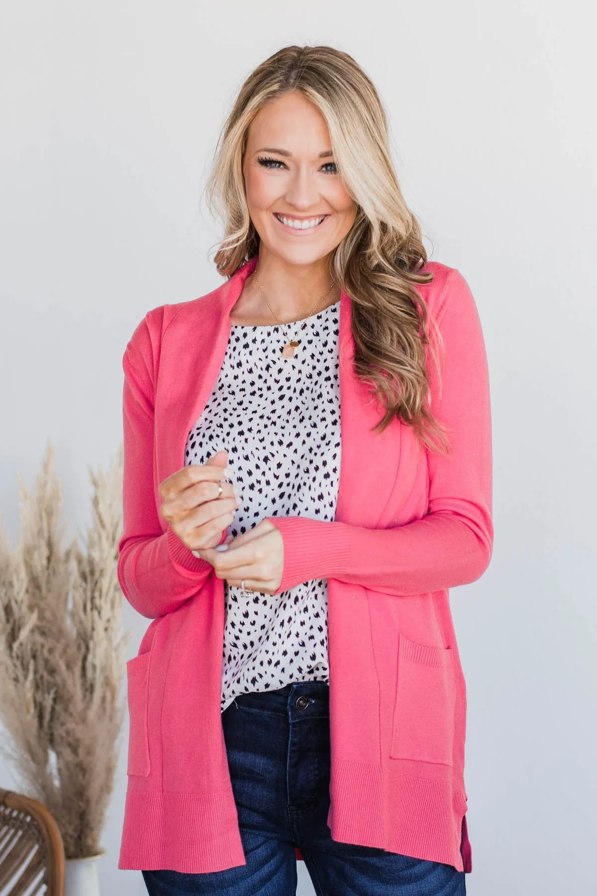 Time To Be Alive Drape Cardigan- Bubblegum Pink