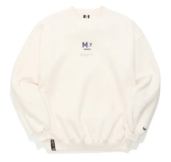 TWN  |Crew Neck Pullovers Unisex Street Style Long Sleeves Cotton