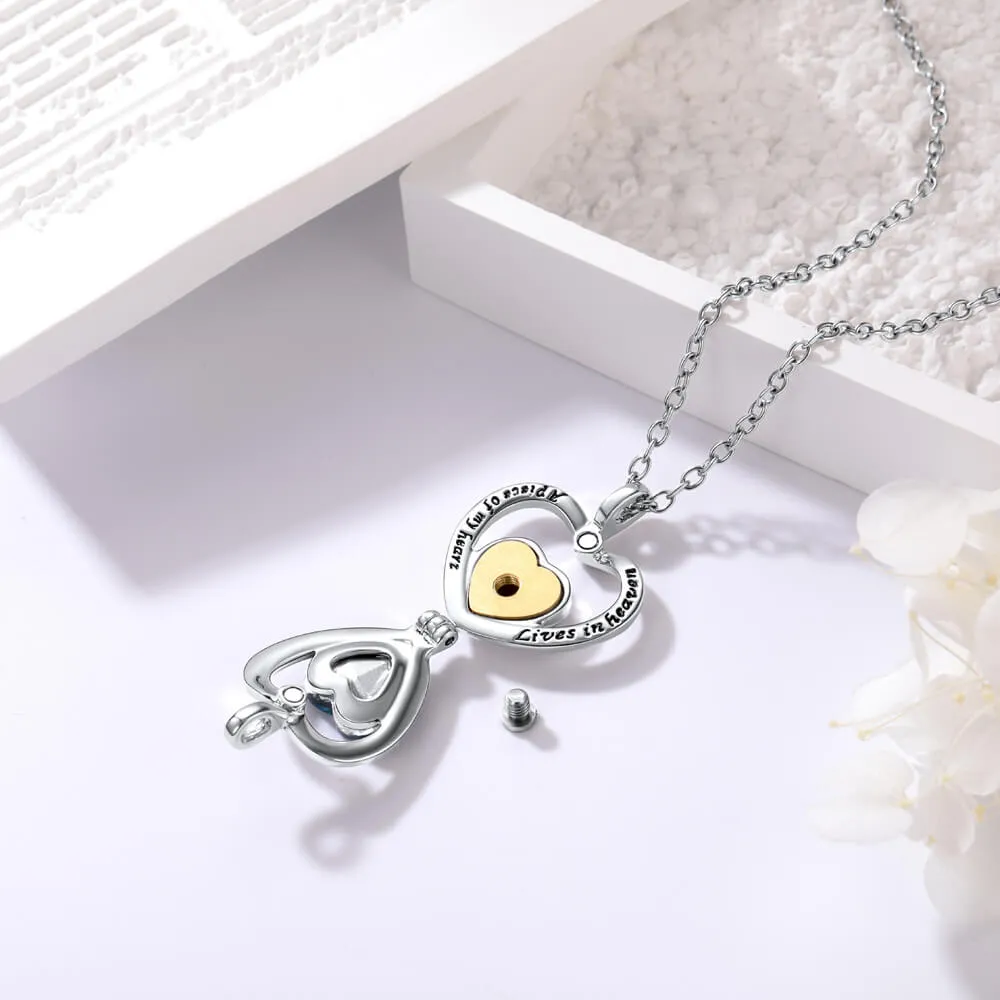 U7 Jewelry Cremation Urn Necklace for Ashes Urn Jewelry Stainless Steel Keepsake Memorial Pendant