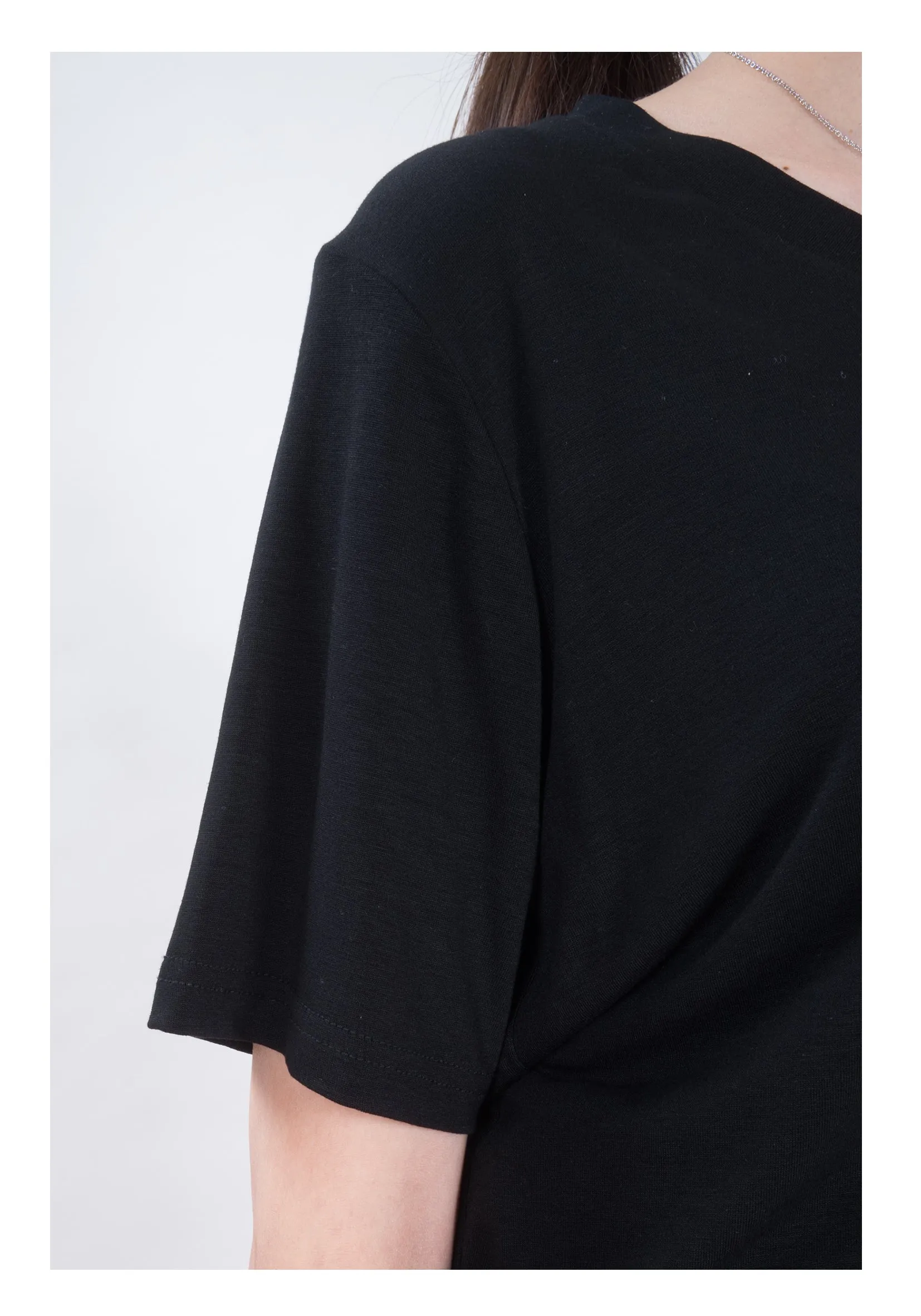 V Neck Comfy Tee Black