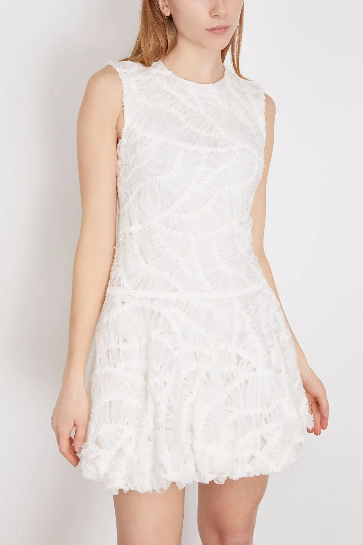 Vallan Sleeveless Mini Dress in White