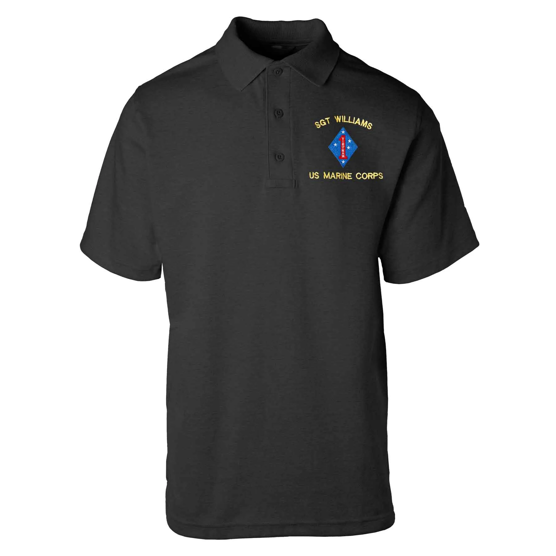 Vietnam 1st Marine Division Embroidered Tru-Spec Golf Shirt