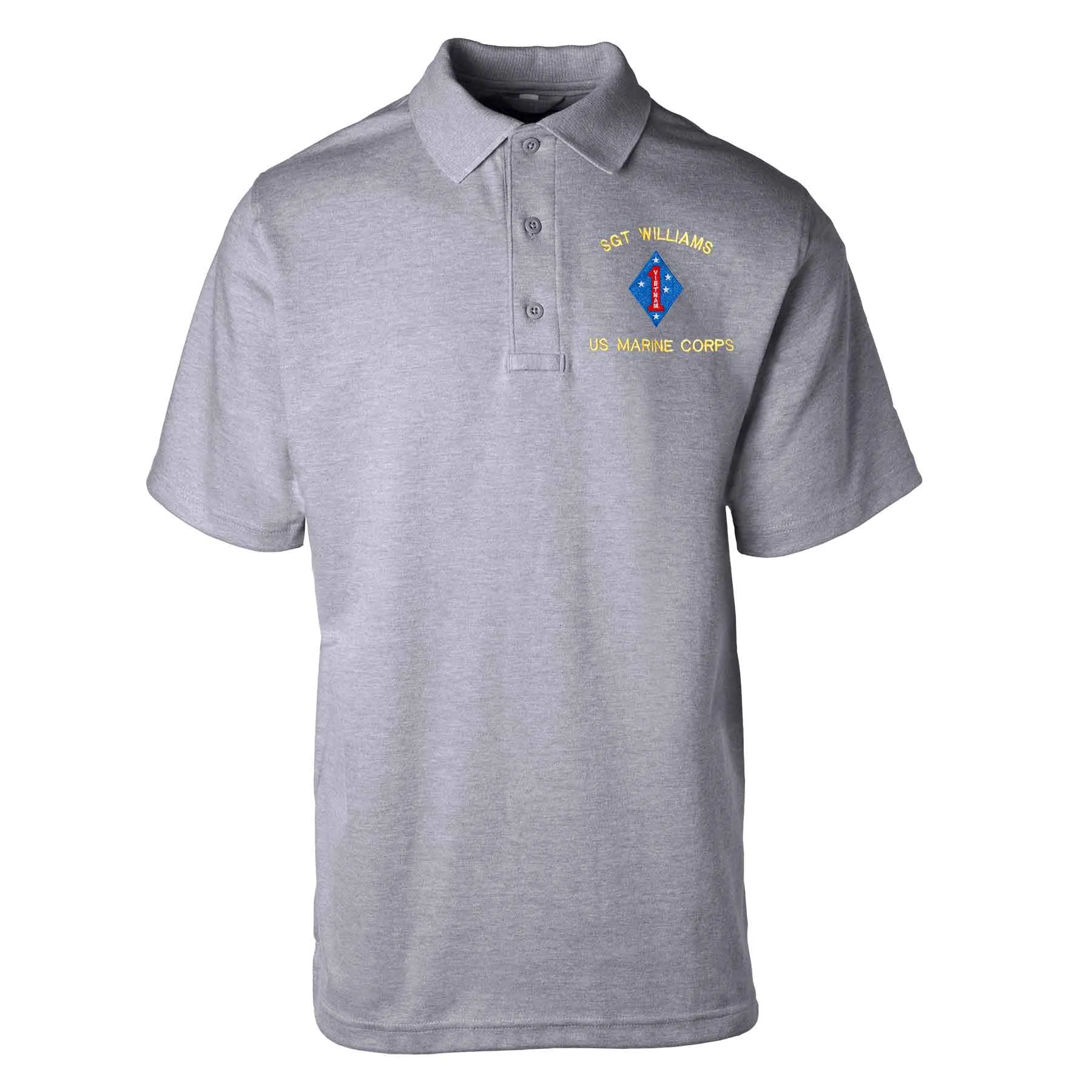 Vietnam 1st Marine Division Embroidered Tru-Spec Golf Shirt