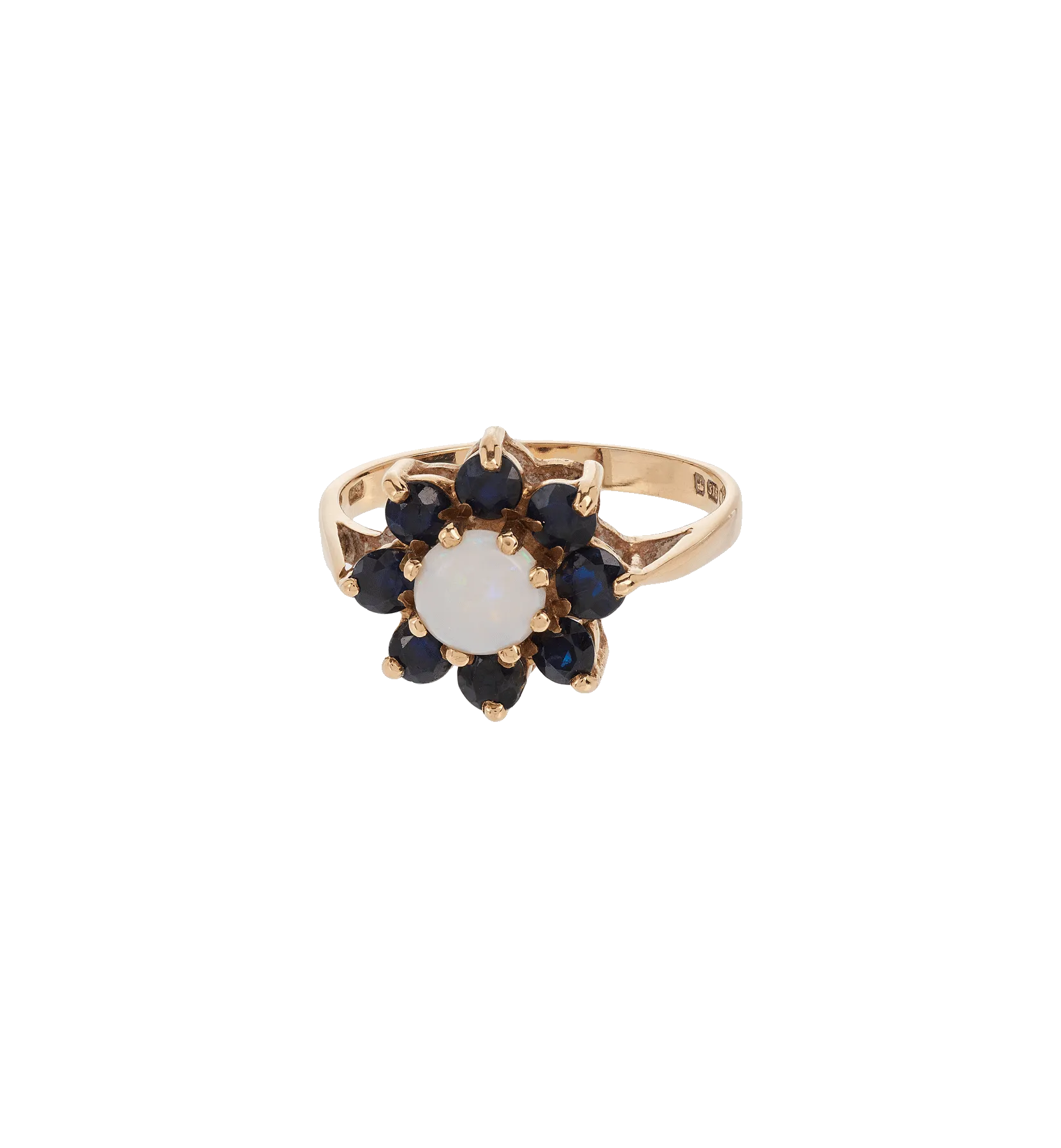 Vintage Sapphire And Opal Ice Flower Ring