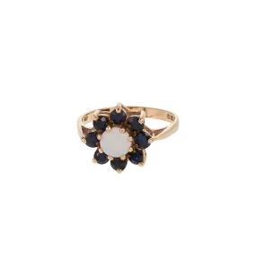 Vintage Sapphire And Opal Ice Flower Ring