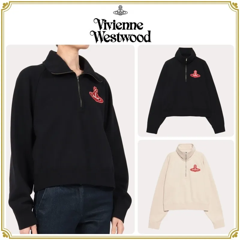 Vivienne Westwood  |Casual Style Long Sleeves Plain Cotton Logo