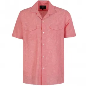 Viyella Short Sleeve Linen Shirt - Raspberry