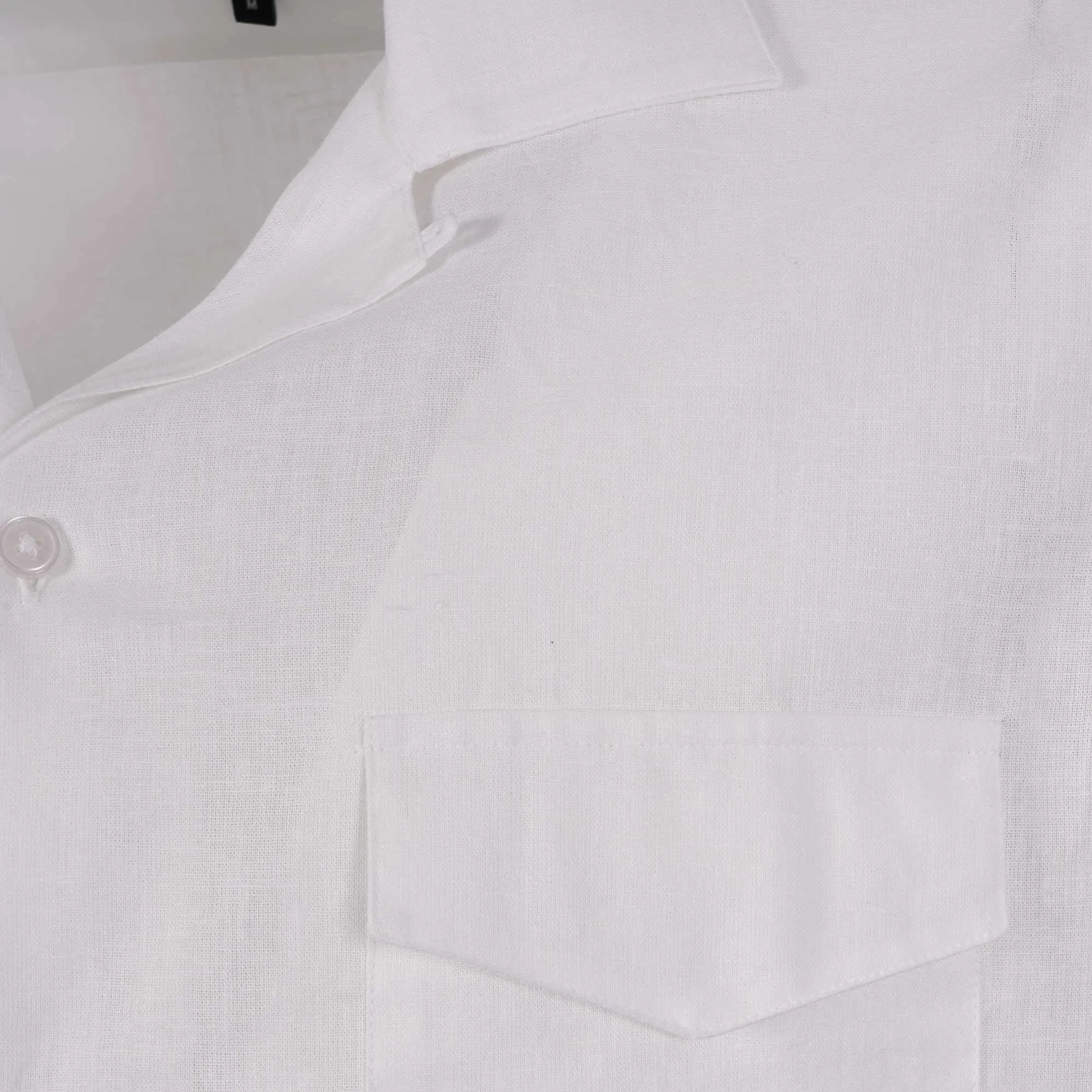 Viyella Short Sleeve Linen Shirt - White