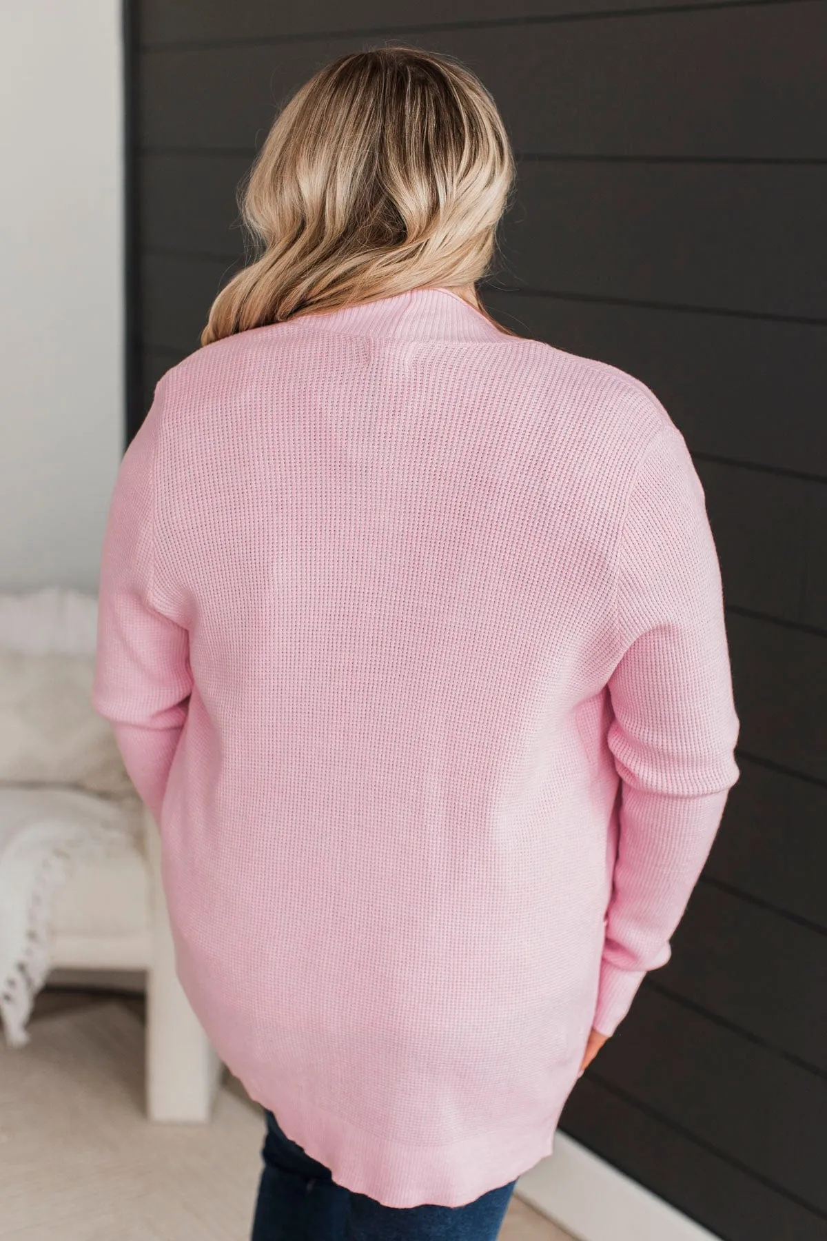 Walking On Clouds Knit Cardigan- Light Pink