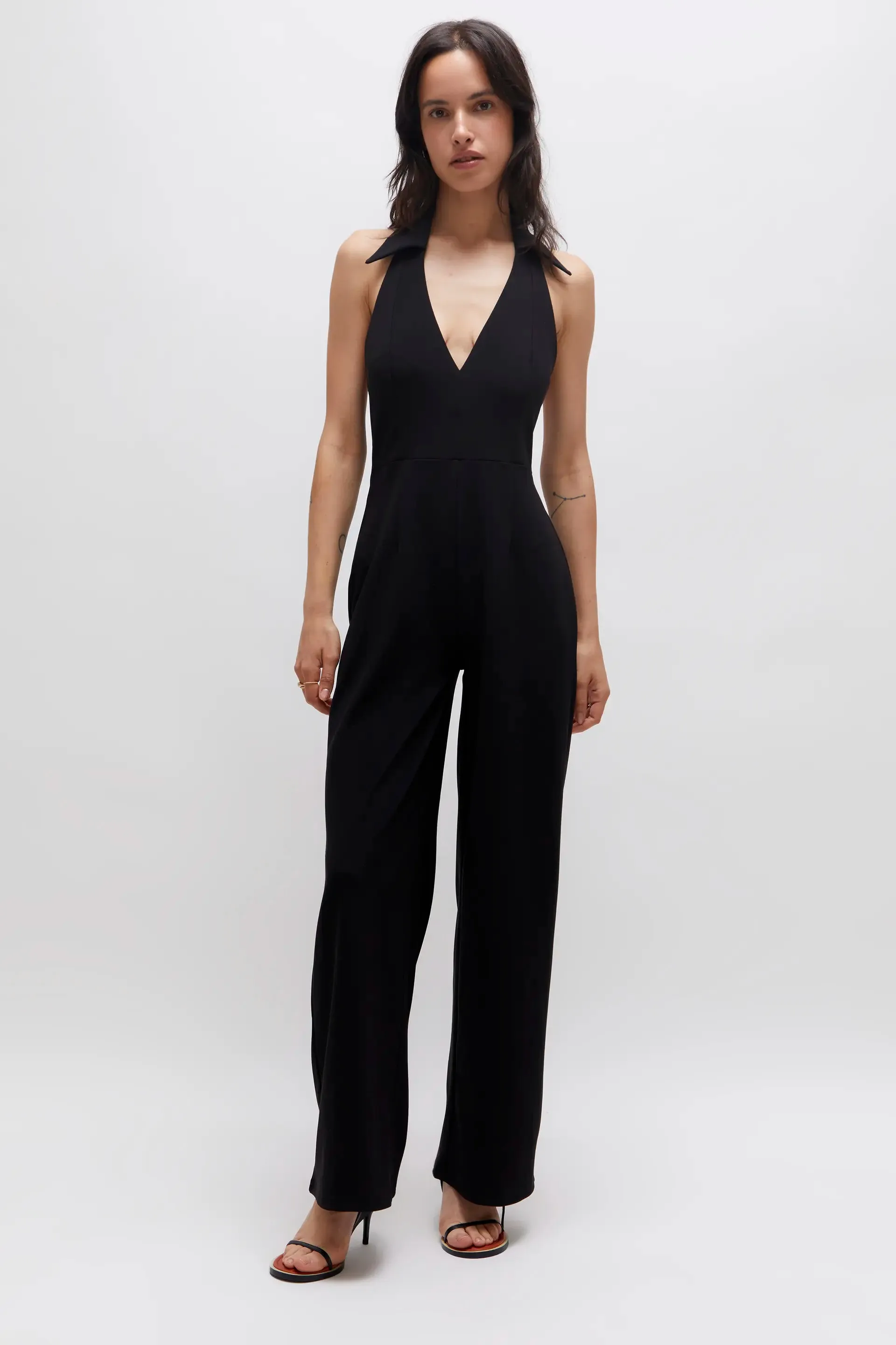 Wild Pony Long black V-neck jumpsuit