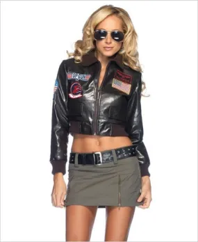 Women's Top Gun Licensed Leather Jacket