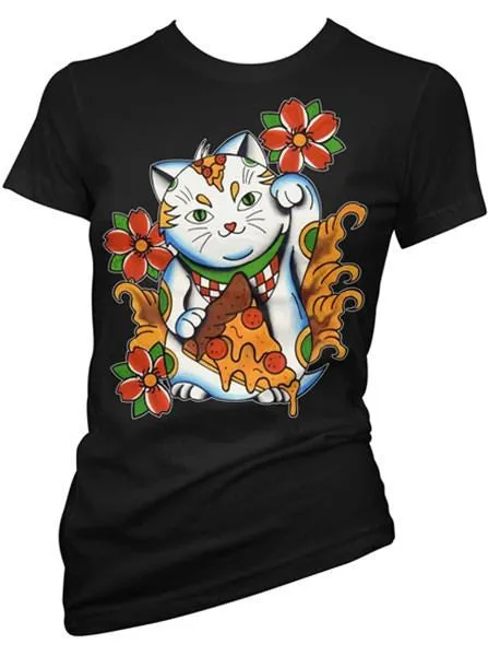 Women's Lucky Pizza Cat Tee