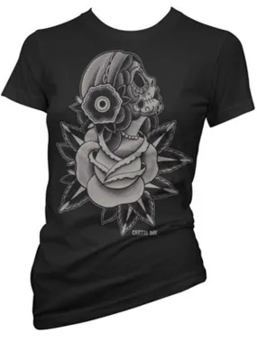 Women's Rosa Sugar Skull Tee (Black)