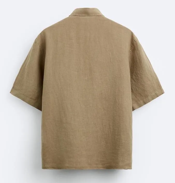 ZARA  |Linen Plain Short Sleeves Polos